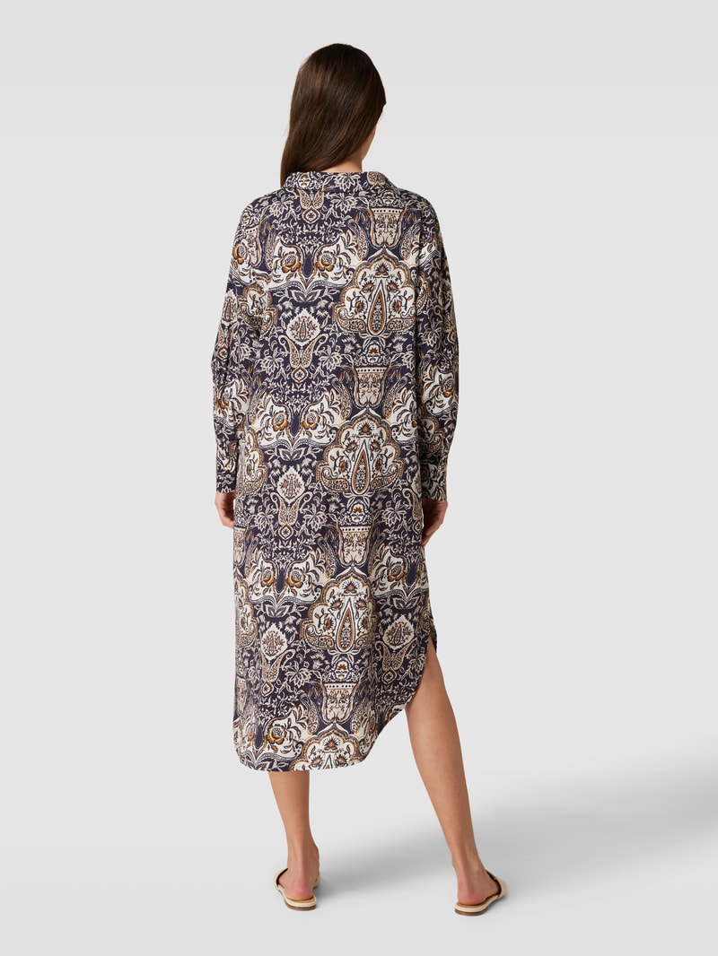 Tunikakleid mit Paisley-Muster in marineblau