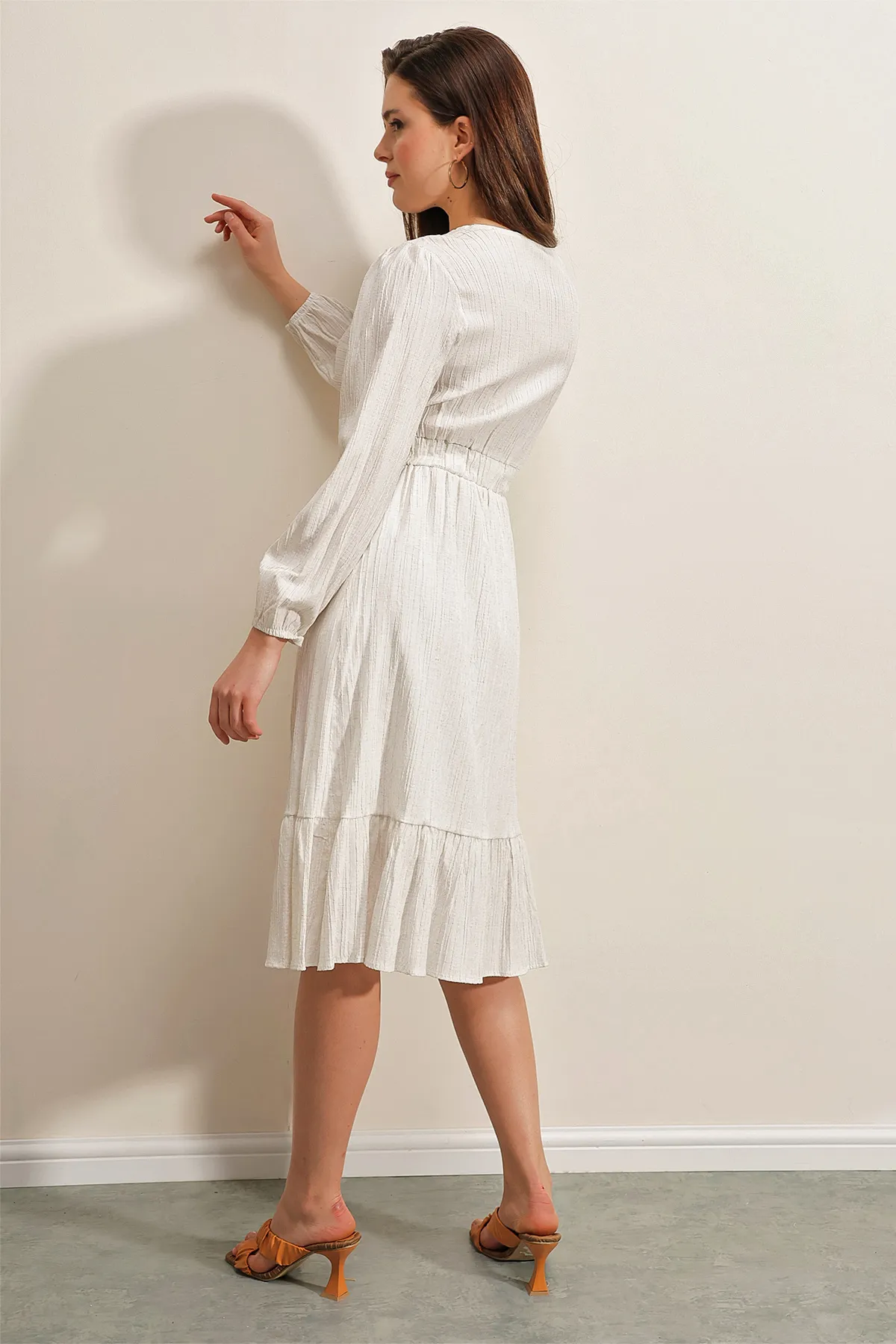 Bigdart  2371 Volant-Webkleid – Weiß