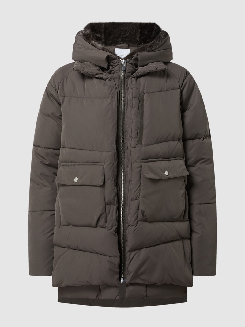 Steppjacke mit Pattentaschen Modell 'LYNDON' in dunkelgrün