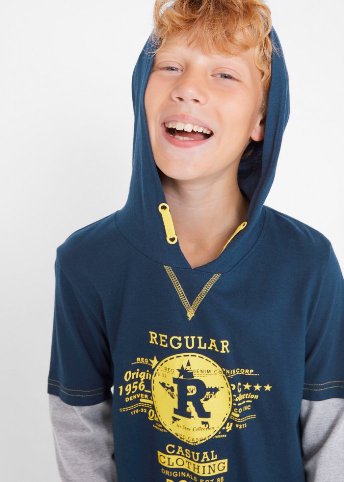 Jungen Layershirt mit Kapuze