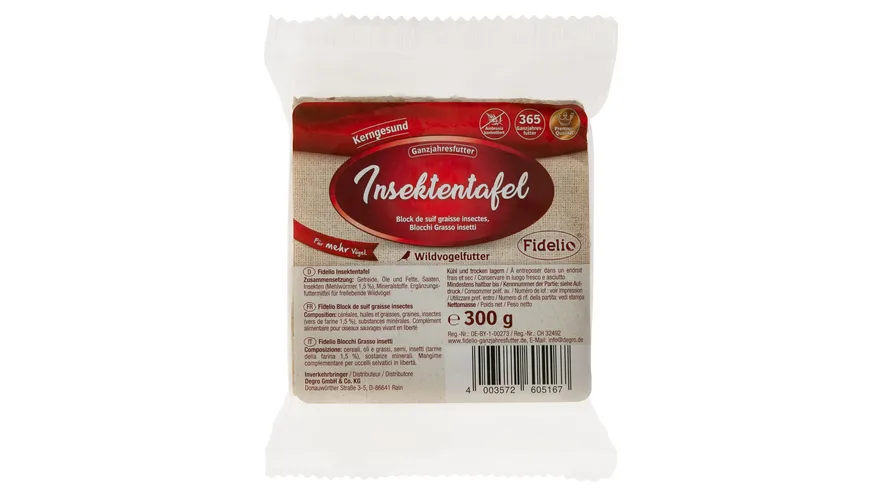 Fidelio Vogeltrockenfutter Insektentafel 300 g