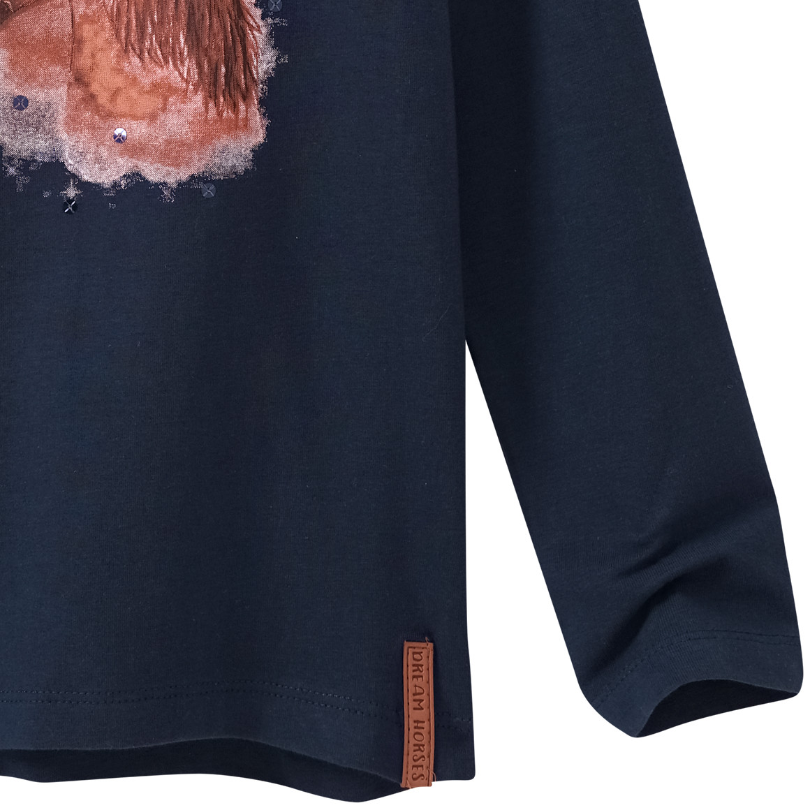 Mädchen Langarmshirt mit Pferde-Print