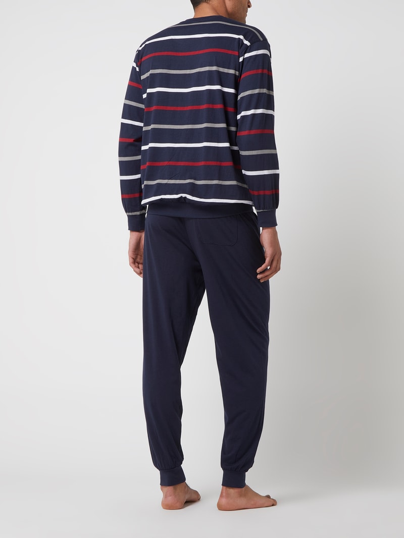 Pyjama aus Baumwollmischung in dunkelblau
