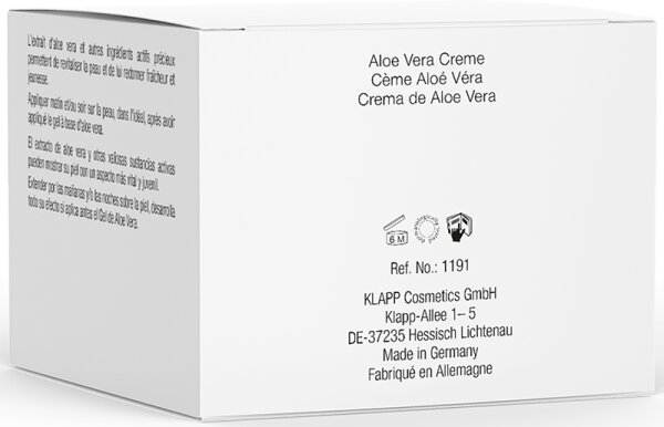 KLAPP Skin Care Science Skin Natural Aloe Vera Cream Gesichtscreme
