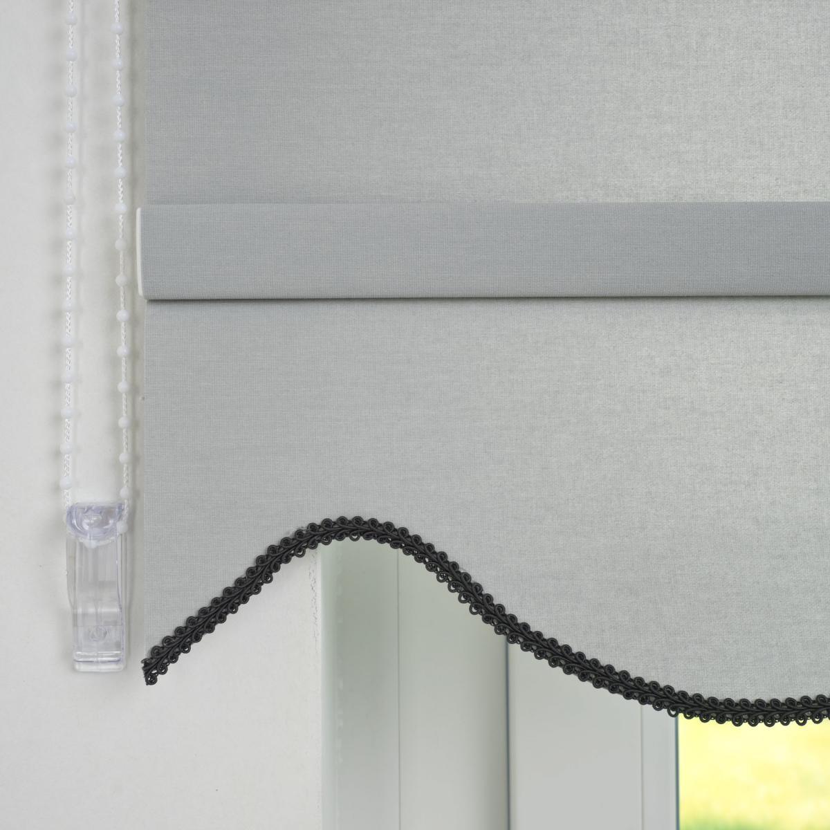 Bella Casa Seitenzugrollo Kettenzugrollo Volantrollo Rollo Klassik lichtdurchlässig 162 x 180 cm hellgrau für Fenster