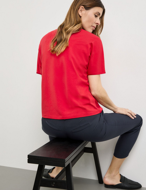 Fließendes Blusenshirt mit Material-Patch