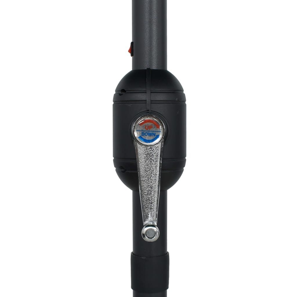 vidaXL Balkonsichtschutz Sonnenschirm mit LED-Leuchten & Aluminium-Mast 270 cm Taupe