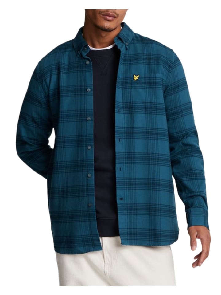 Lyle & Scott Langarmhemd in Dunkelblau/Dunkles Denim günstig kaufen
