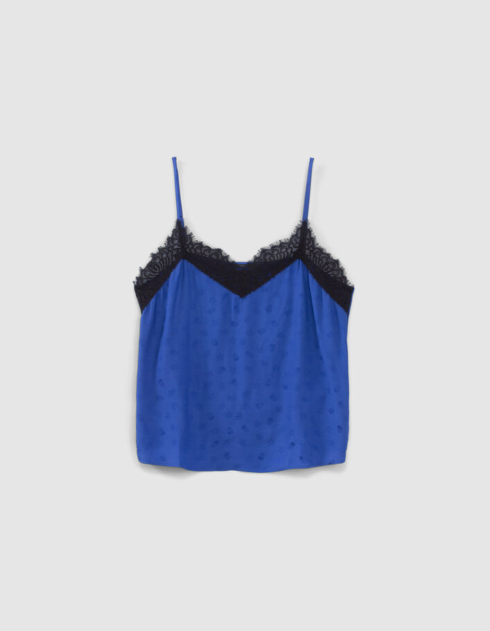 Top bleu esprit lingerie motif têtes de mort Femme