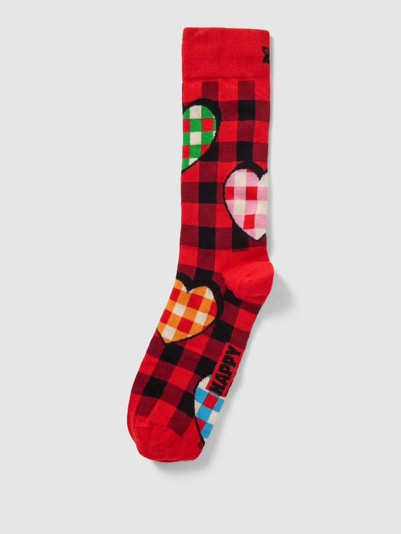 Socken mit Motiv-Print in rot