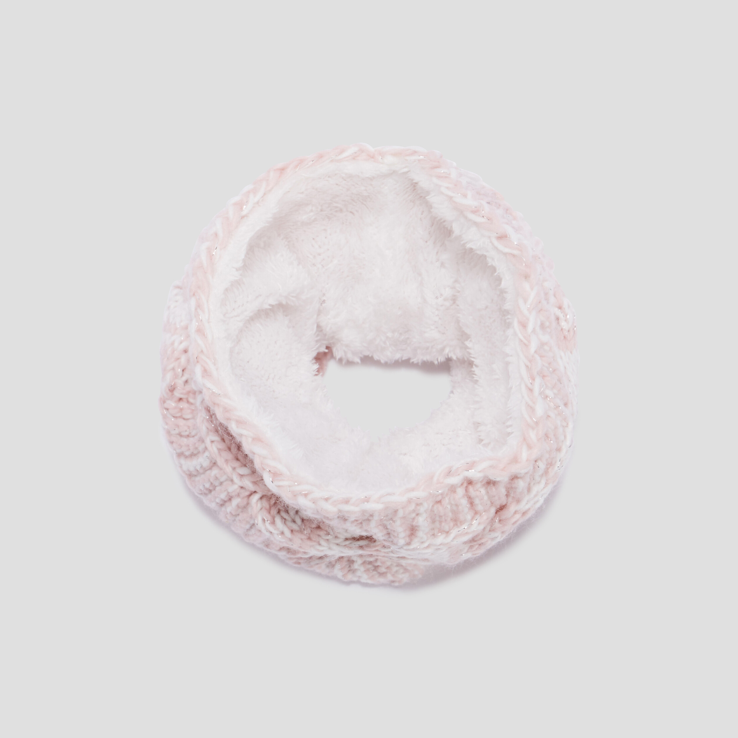 Snood fourré à torsades rose fille | La Halle