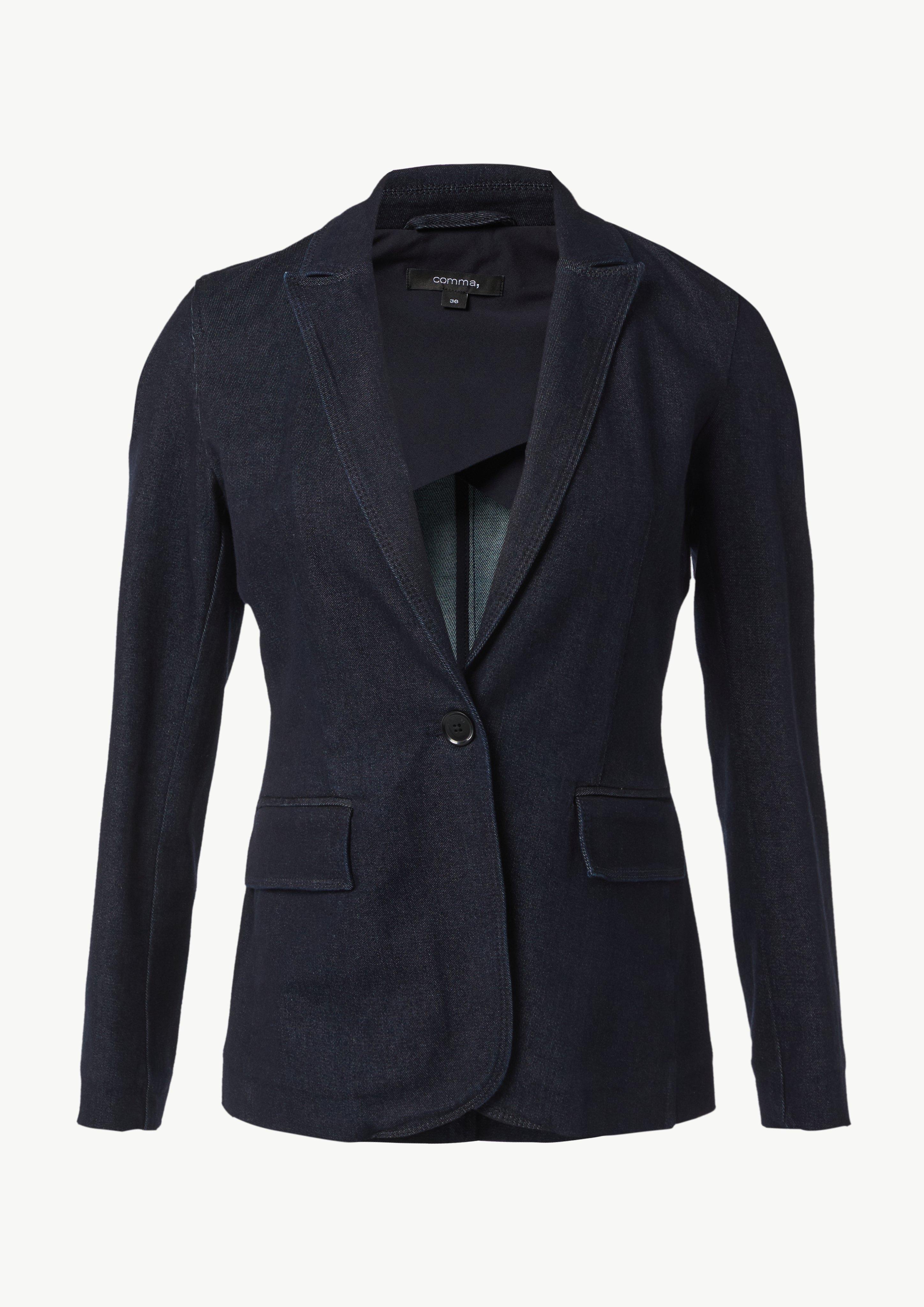 Jeansblazer mit Reverskragen - navy