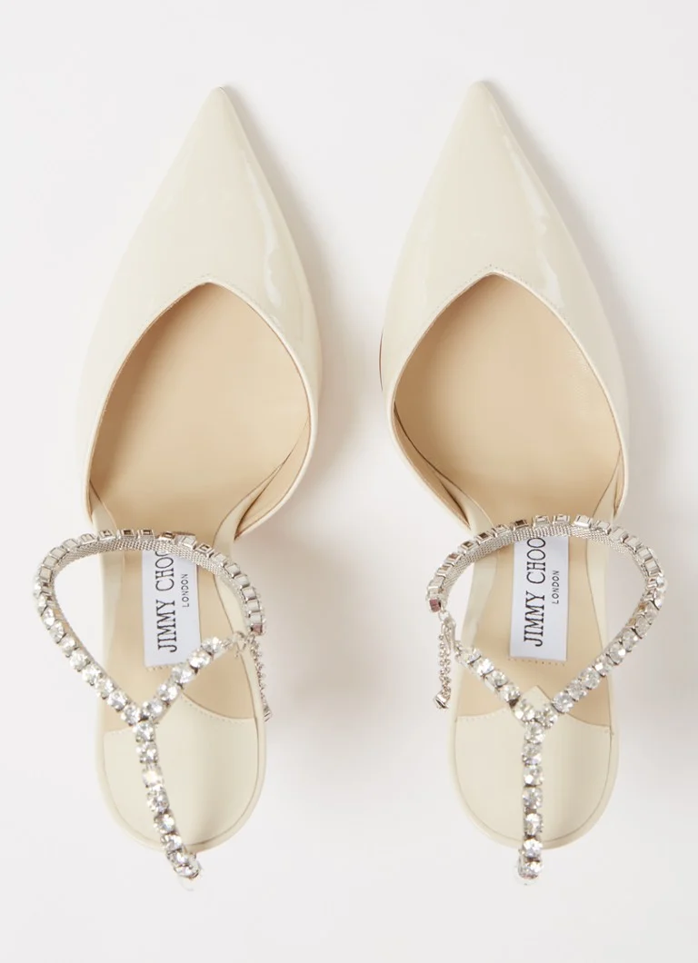 Jimmy Choo Saeda pumpa van lakleer met kristal