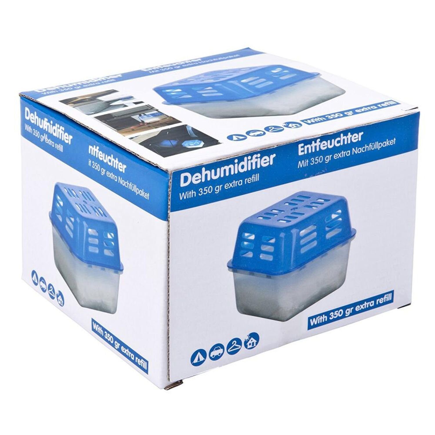 EDCO Luftentfeuchter Luftentfeuchter Box mit 2x 350g Granulat Starterset Raumentfeuchter