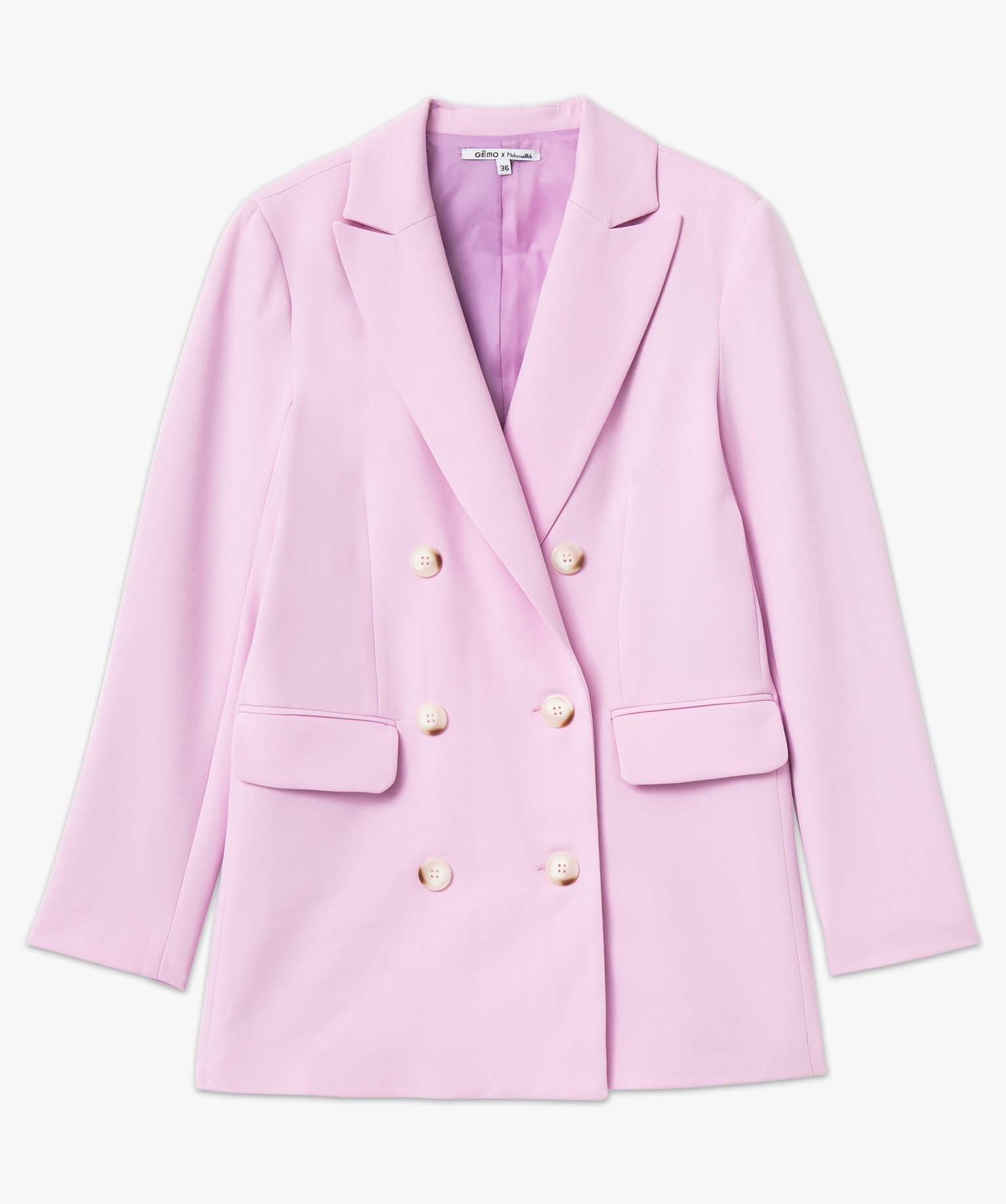 Blazer double boutonnage femme - Gémo x Melissaallbb violet clair | GEMO