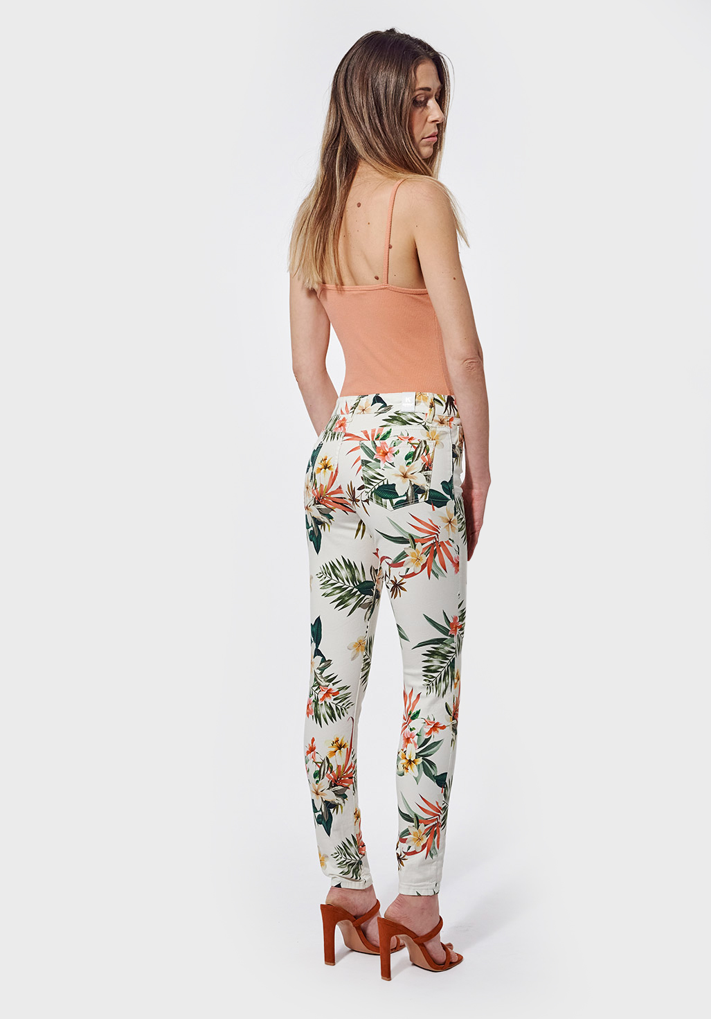 LAMI  Jean slim Femme imprimé fleuri