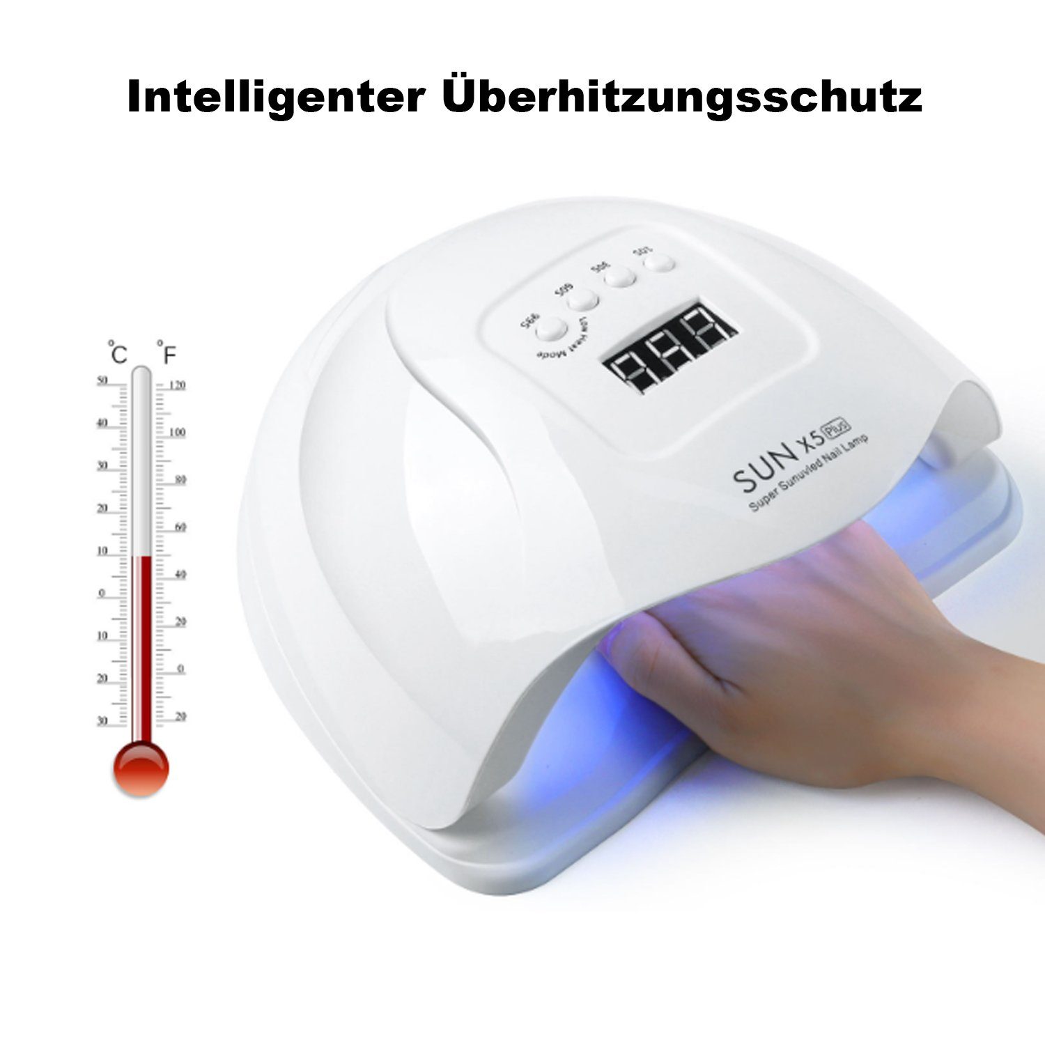 Scheiffy Lichthärtungsgerät LED-Nageltrockner, 120W Nageltrockner Lampe, UV Lampe für Gelnägel, Professionelle Nagellampe, mit 36 LED