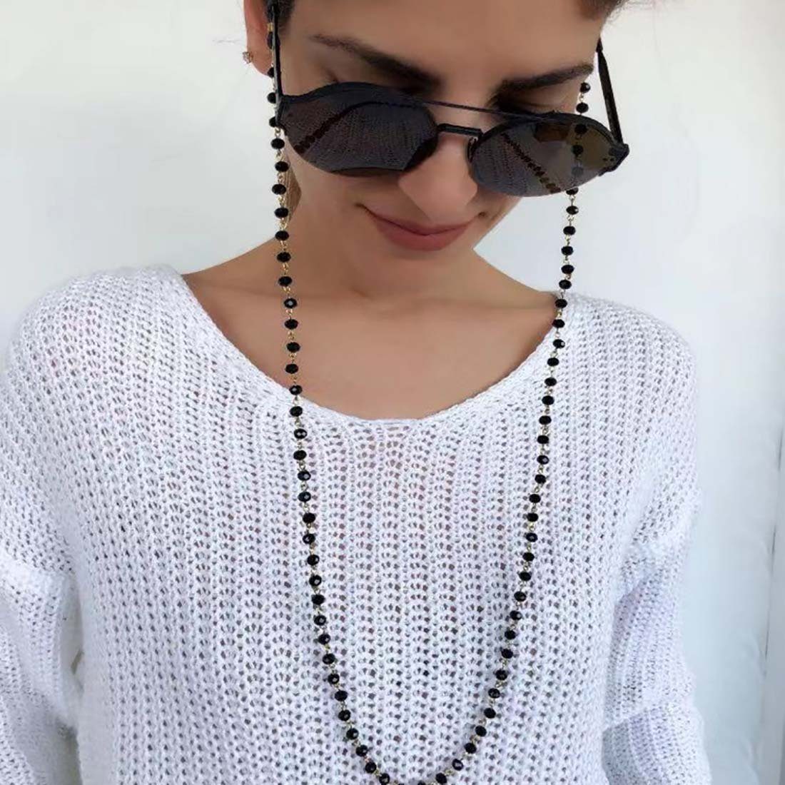 DRSEON Brillenkette Boho Perlen Sonnenbrille Halskette Strand Brille Cord