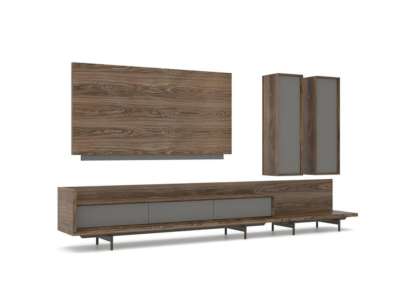 JVmoebel Wohnwand Wohnzimmermöbel TV-Ständer Komplett Wandschrank TV Rahmen, (4-St., 1x TV-Ständer + 1x TV Rahmen + 2x Wandschrank), Made in Europa