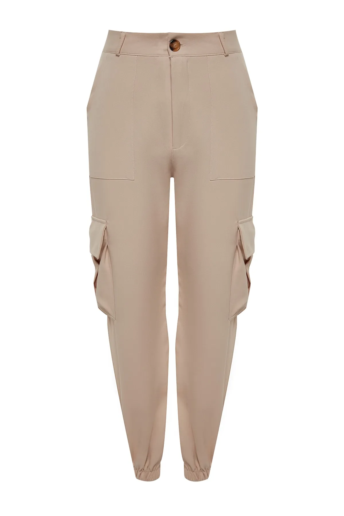 Trendyol Collection  Beigefarbene Cargo-Taschen-Webhose TWOAW24PL00234