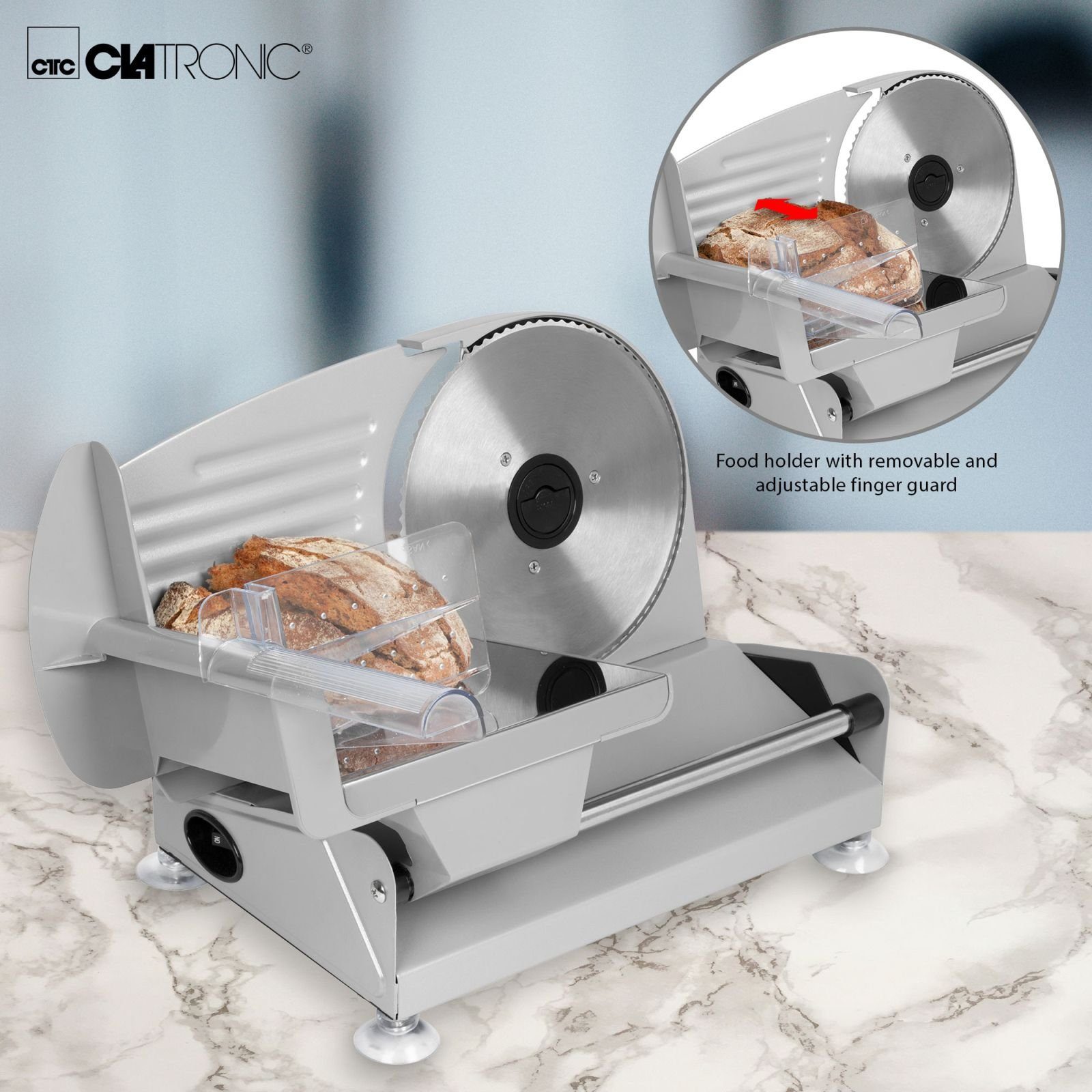 CLATRONIC Allesschneider CLATRONIC Edelstahl Schneide-Maschine Allesschneider Brot MA 3585