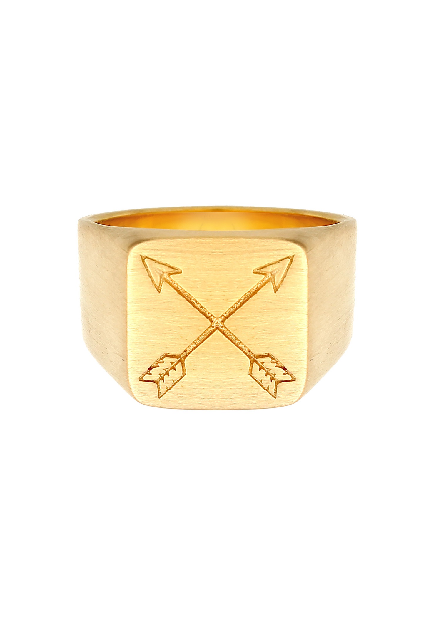 Anello con sigillo KUZZOI con base a freccia e finitura opaca per uomo - Argento 925/1000