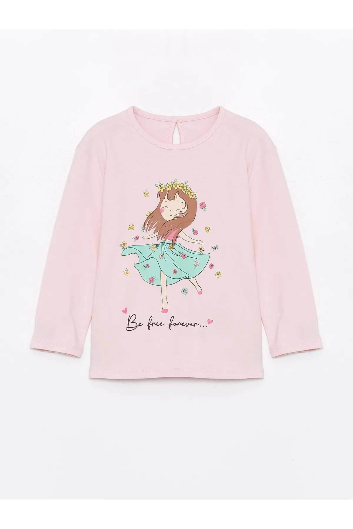 LC Waikiki  2-teiliges Set aus bedrucktem Langarm-T-Shirt und Strumpfhose für Babys mit Rundhalsausschnitt