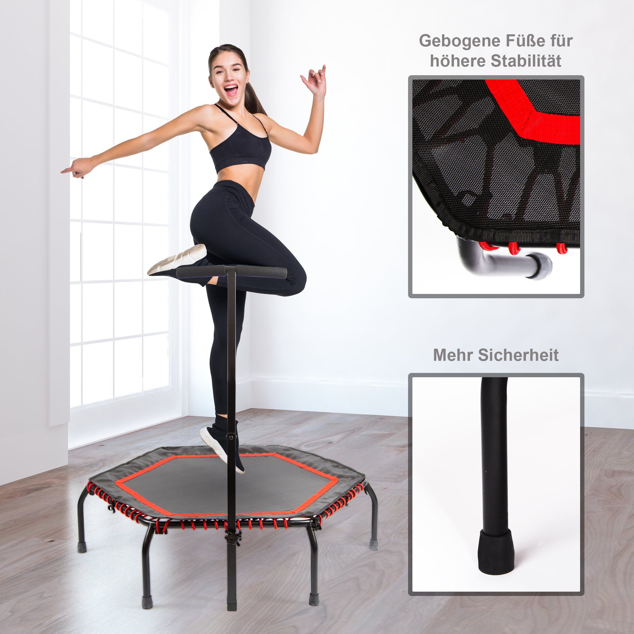 Zoomyo Fitnesstrampolin Fitnesstrampolin mit tollen Sprungeigenschaften, Ø 0,28 cm