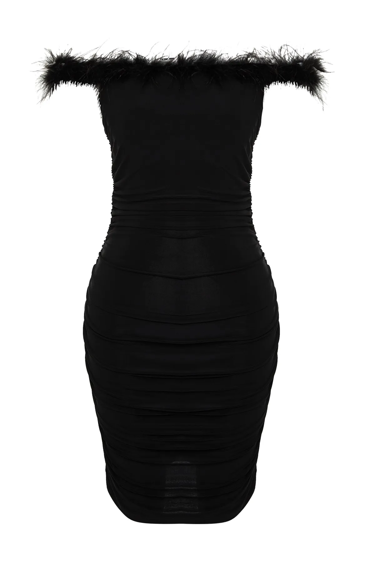 Trendyol Collection  Schwarzes, tailliertes, gestricktes, ärmelloses Abendkleid TPRSS23EL00449