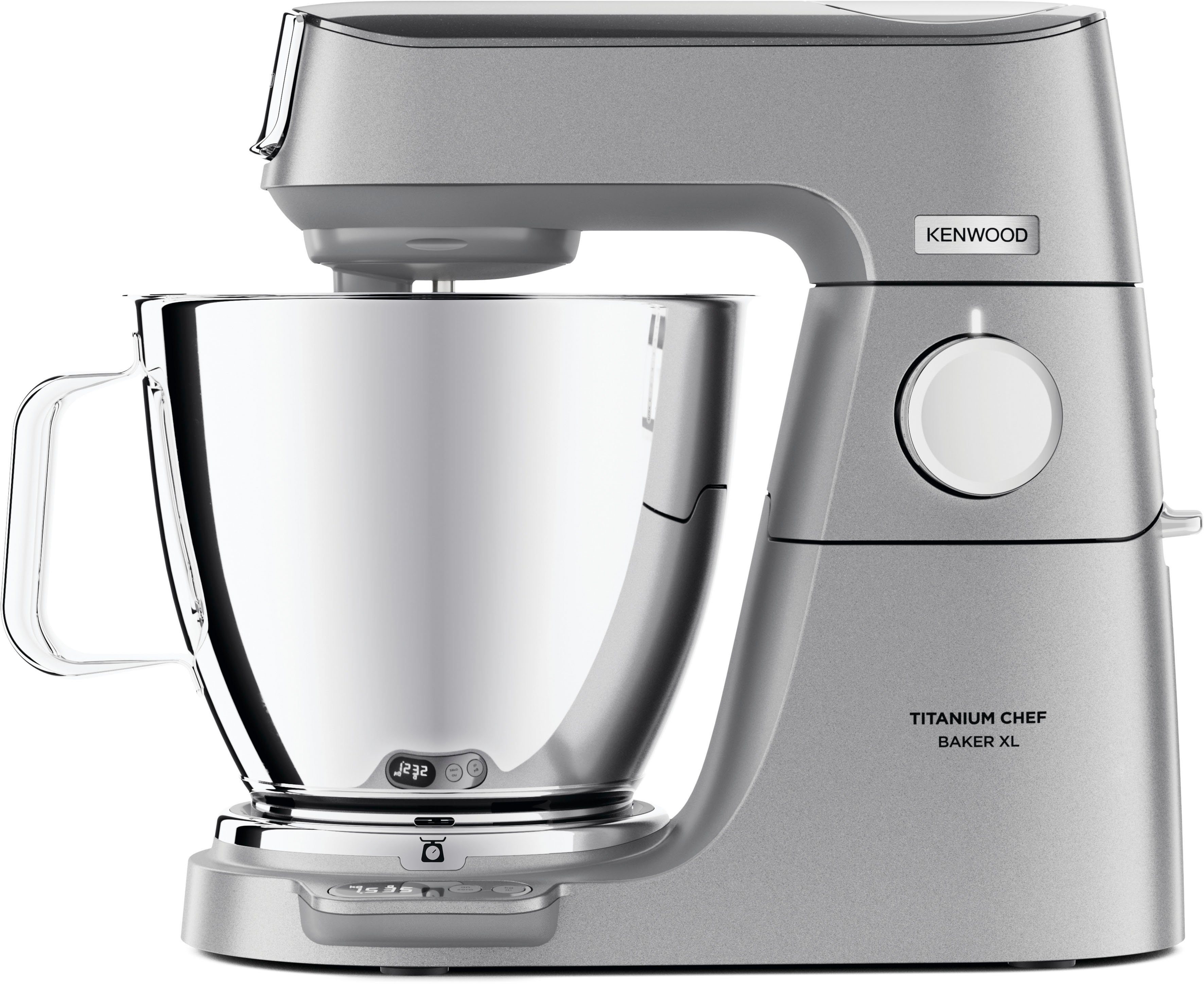 KENWOOD Küchenmaschine Titanium Chef Baker XL KVL85.224SI i, 1200 W, 7 l Schüssel, inkl. umfangreiches Zubehör, integrierter EasyWeigh Waage