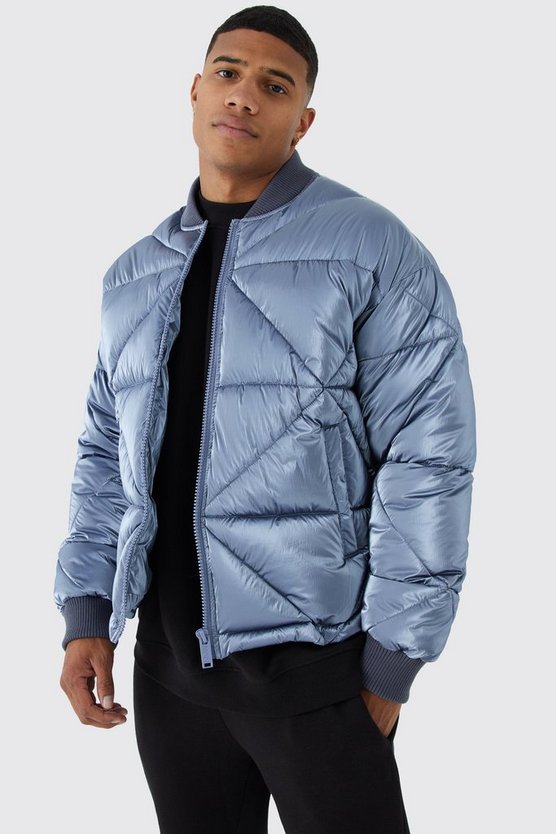 Gesteppte Metallic-Steppjacke