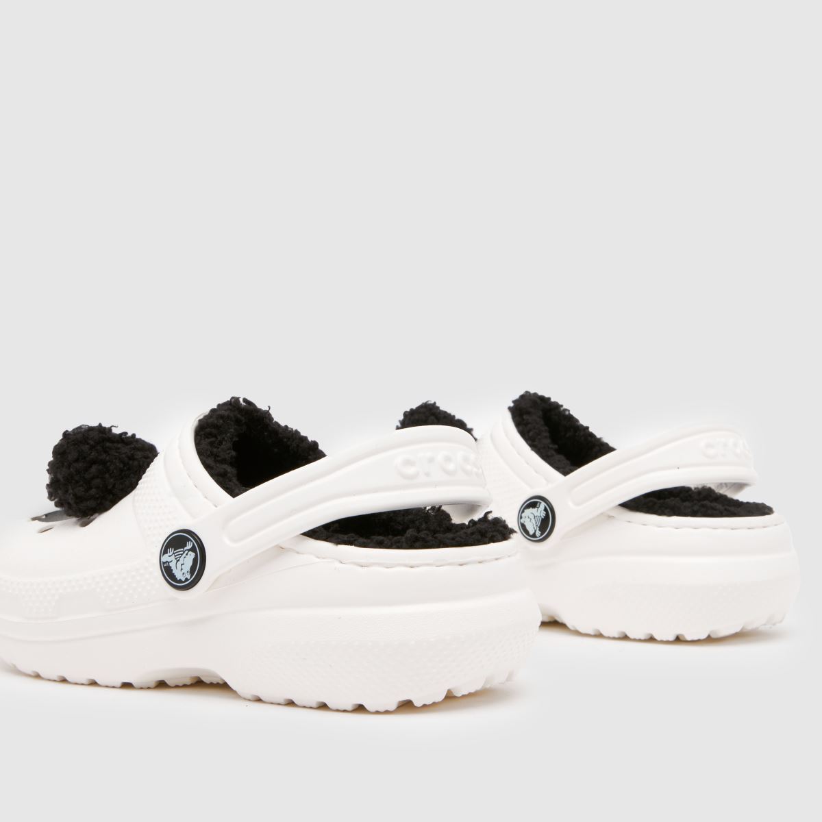 Crocs svarta och vita klassiska fodrade träskor Junior sandaler