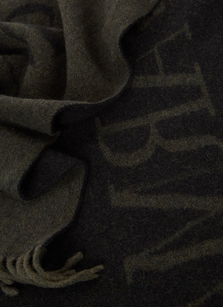 Emporio Armani vuneni šal s printom logotipa 190 x 35 cm