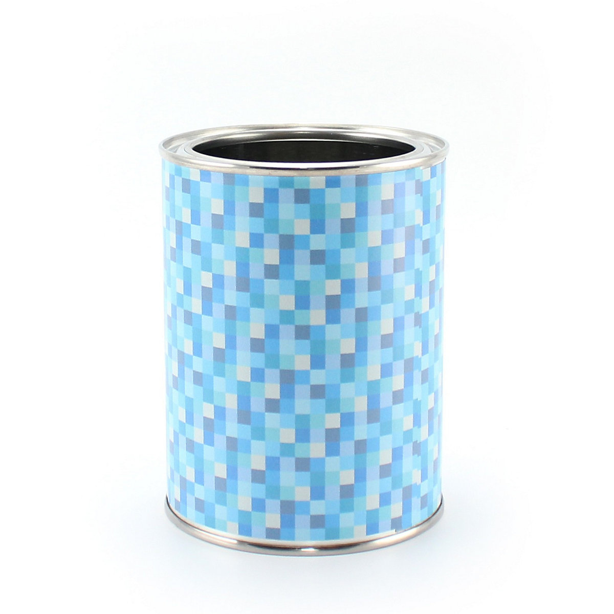 Stiftebecher Pixel blau inkl. 12 Dreikant Buntstiften Stifteköcher Stifteköcher