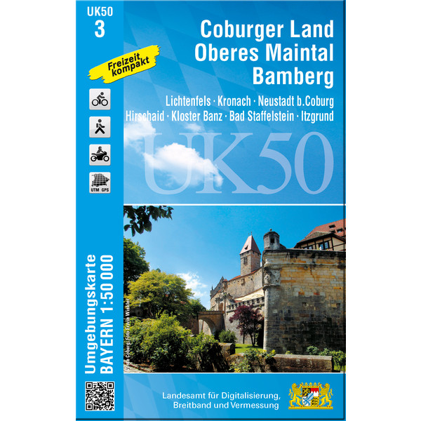 COBURGER LAND, OBERES MAINTAL, BAMBERG 1 : 50 000 (UK50-3) - Wanderkarte