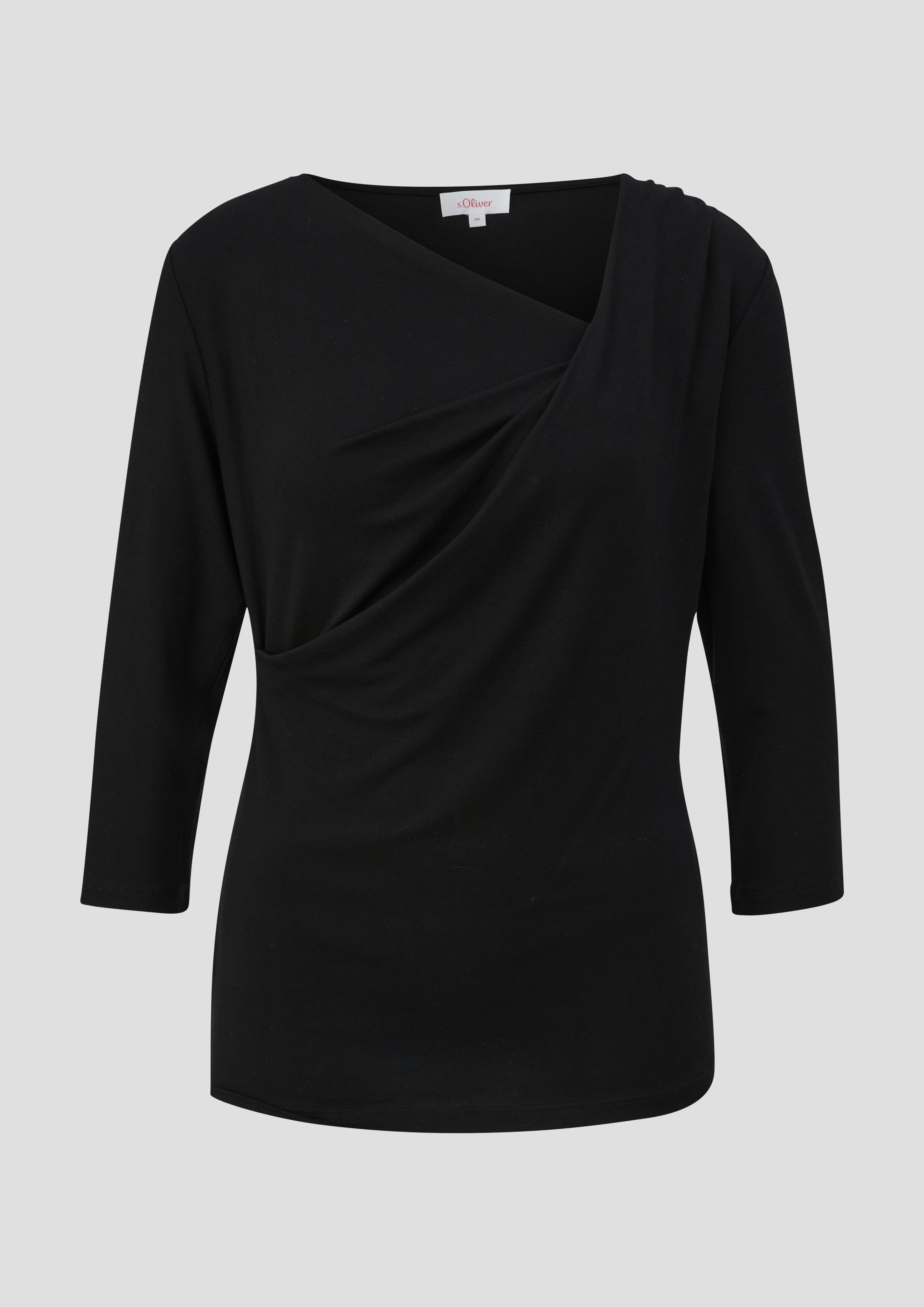 Viskosestretch-Shirt mit Drapierung  2158930-9999