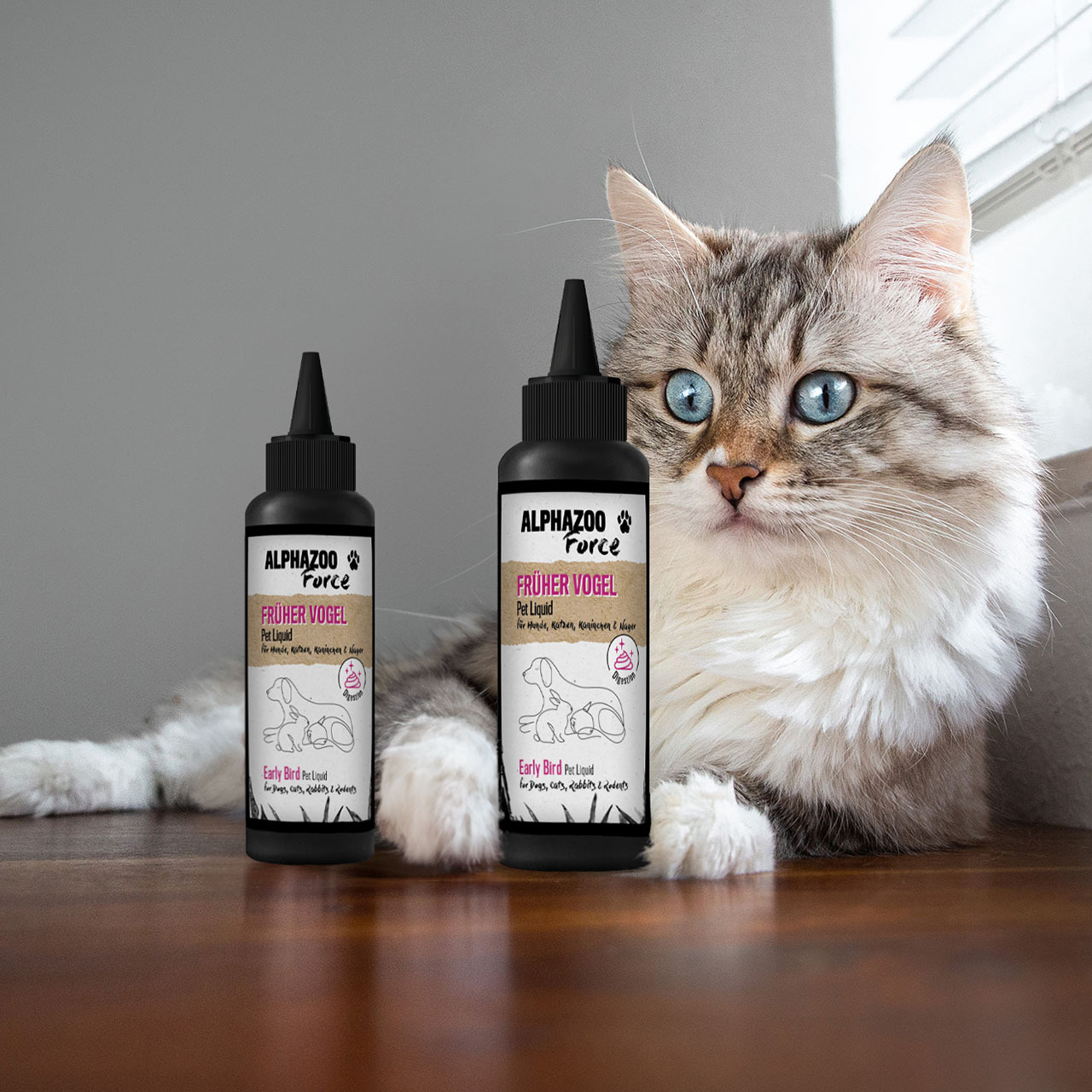 ALPHAZOO Ergänzungsfutter & Aufzucht ALPHAZOO Früher Vogel Magen & Darm Pet Liquid für Hunde, Katzen und Nagetiere