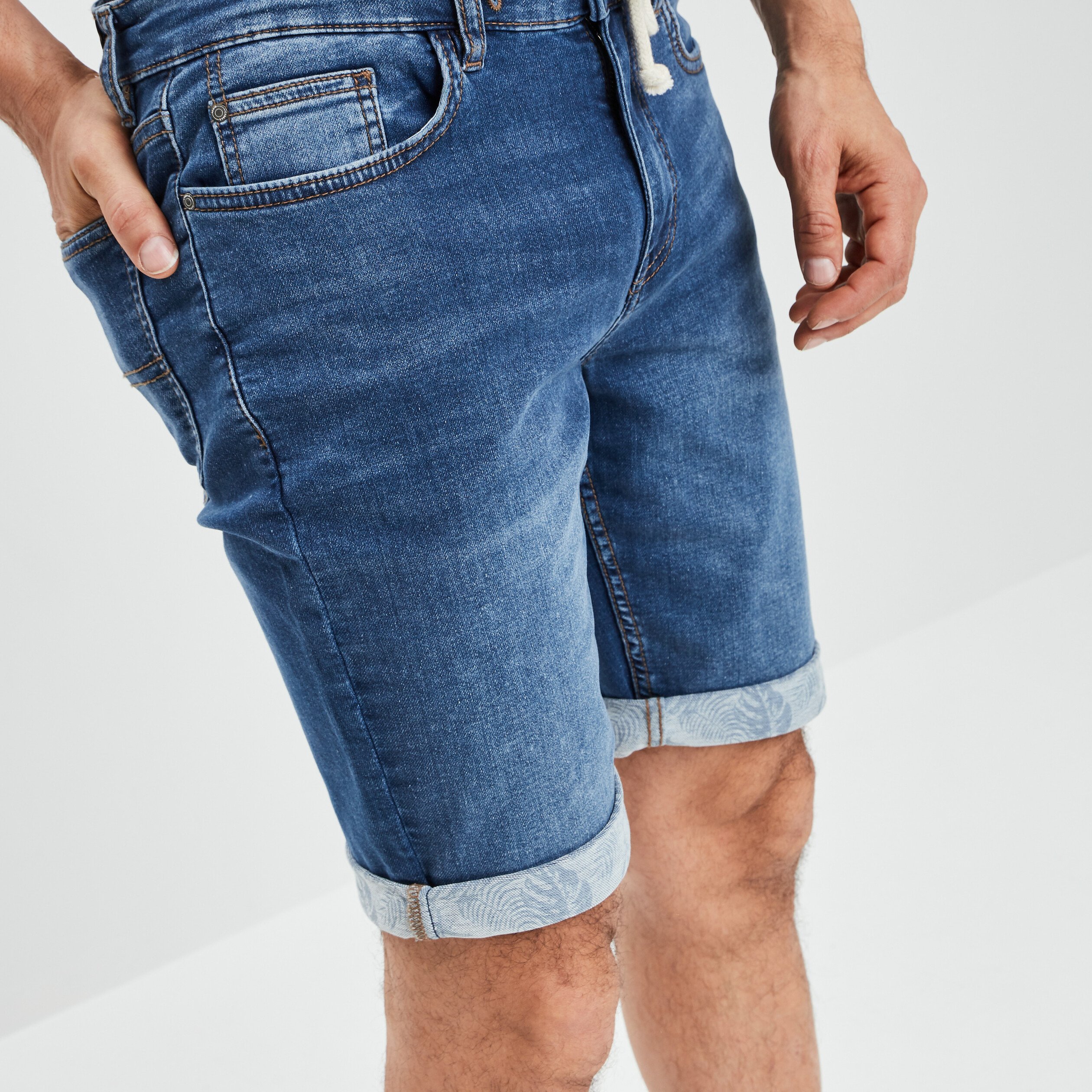 Bermuda straight en jean denim stone homme | La Halle