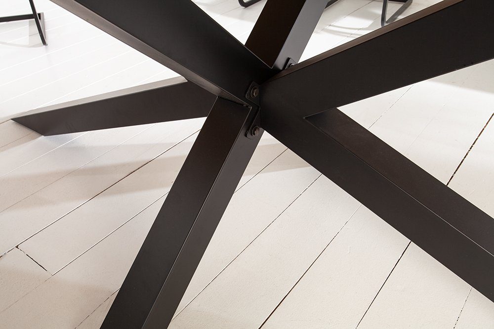 riess-ambiente Esstisch GALAXIE 200cm vintage braun / schwarz (Einzelartikel, 1-St), recyceltes Massivholz · Metall · Industrial · Pinie
