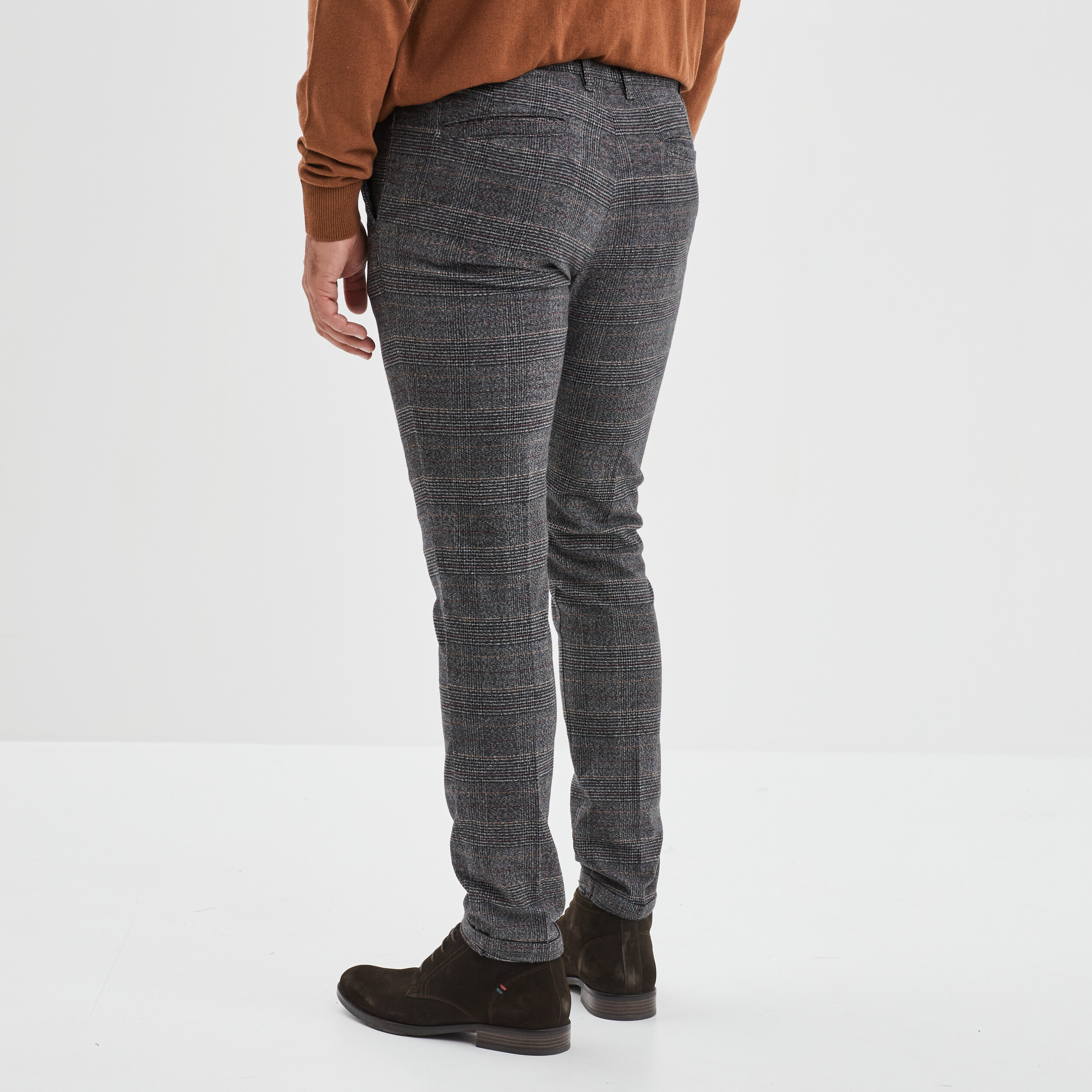 Pantalon chino slim coton Creeks gris homme | La Halle