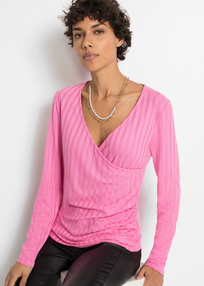 geripptes Langarmshirt