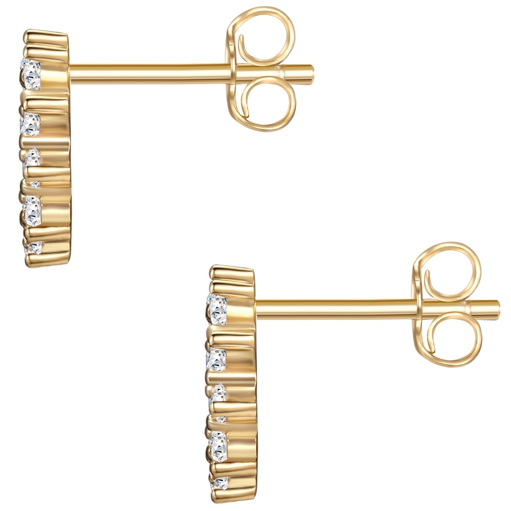 Glanzstücke München Puces d'oreilles en argent Fleur/Cercle Argent sterling Oxyde de zirconium (CZ) e Boucles d'oreilles