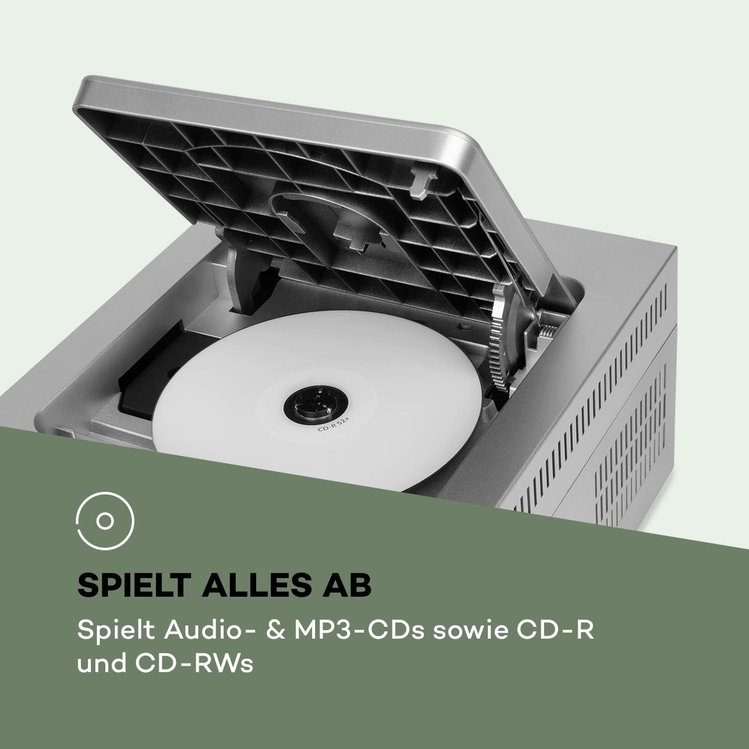 Auna Connect System S Stereoanlage (Internet/DAB+/FM Radio, 5 W, Internetradio Küchenradio Digitalradio mit Bluetooth Musikanlage)