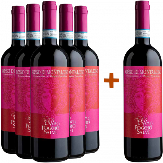 5+1 Paket Rosso di Montalcino DOC - Villa Poggio Salvi