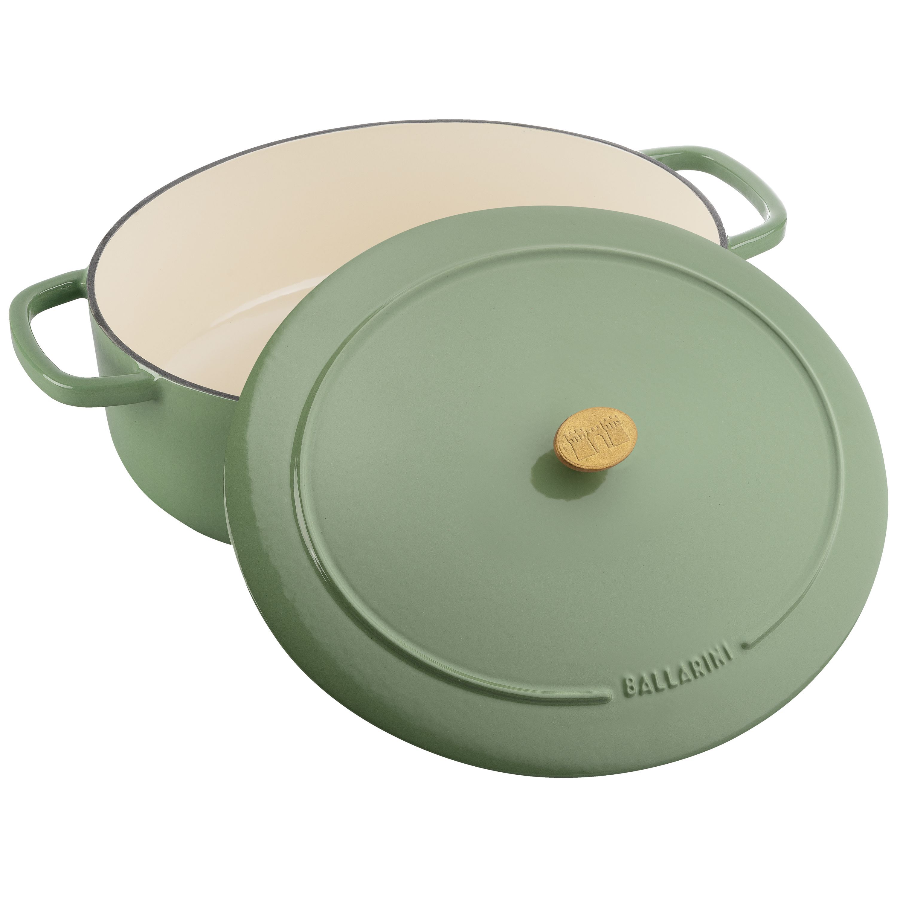 Cocotte 37 cm, oval, Grün, Gusseisen