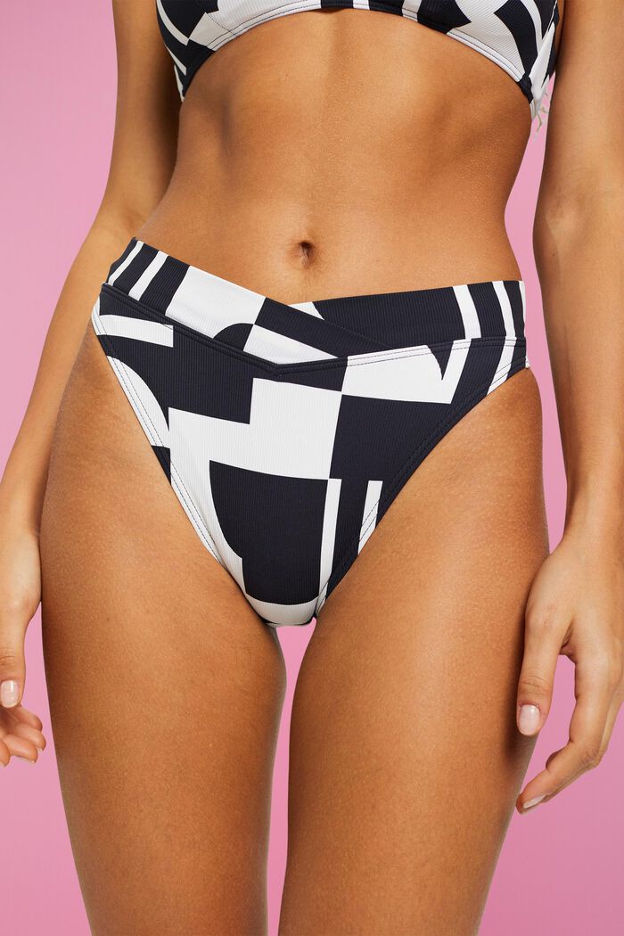 Bikinihose mit Retro-Print