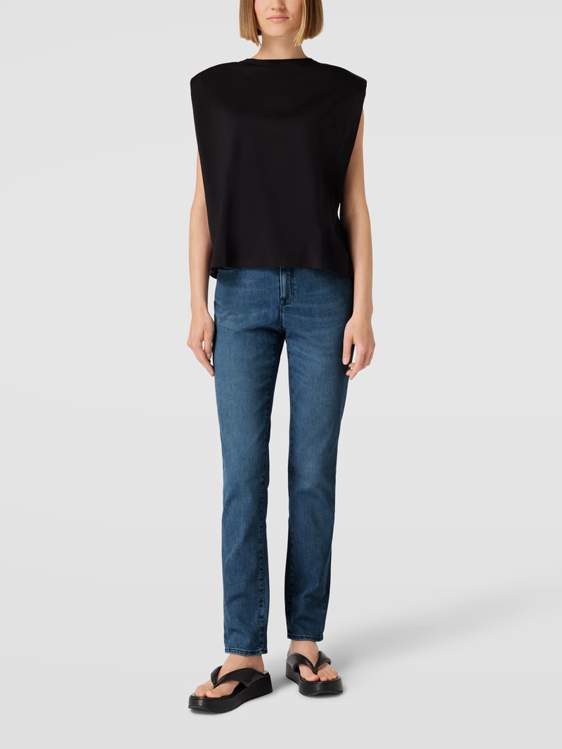 Jeans mit Label-Patch Modell 'Mary' in blau
