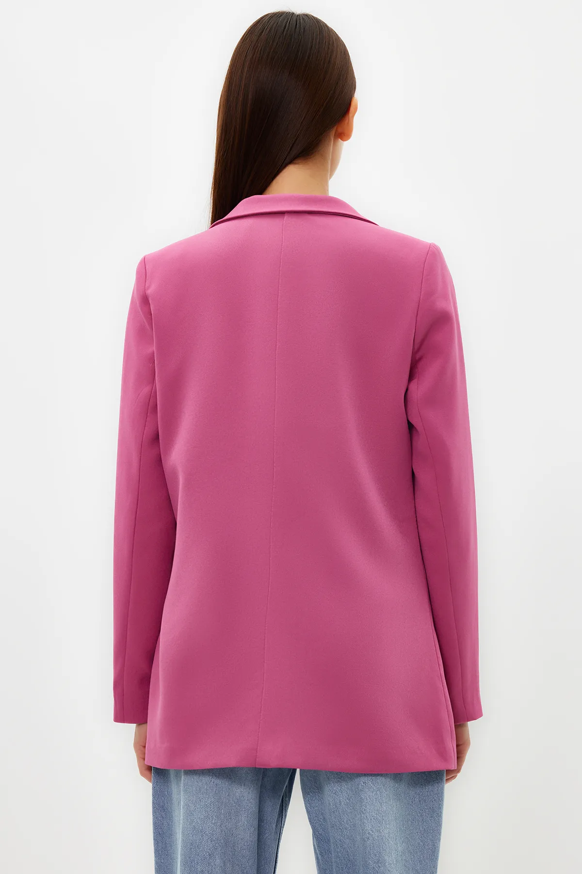 Trendyol Collection  Rosa, normal gefütterte, zweireihige, gewebte Blazerjacke TWOAW21CE0264