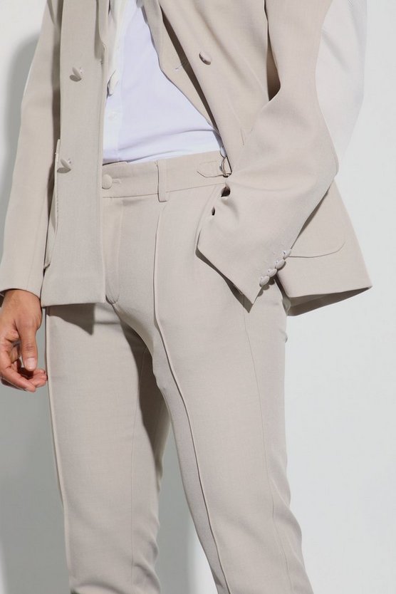 Strukturierte Skinny Anzughose mit verstellbarem Bund
