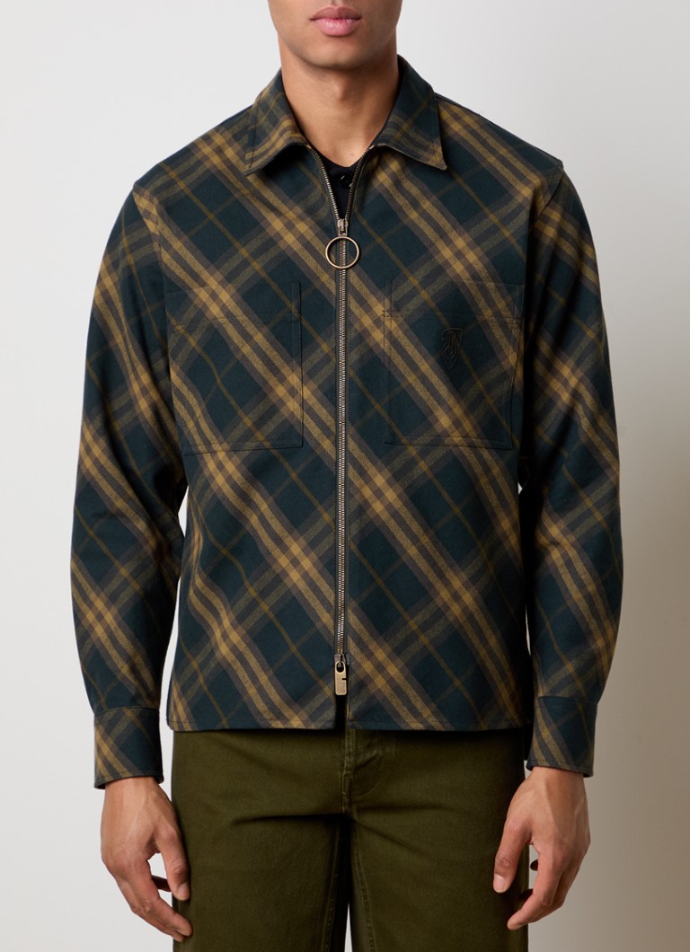 Cămașă Burberry în carouri cu buzunar la piept